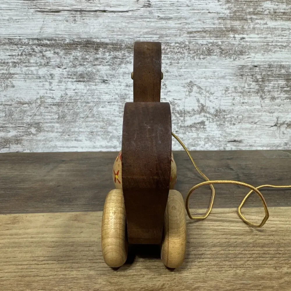 Wooden bird Duck Hand painted pull toy